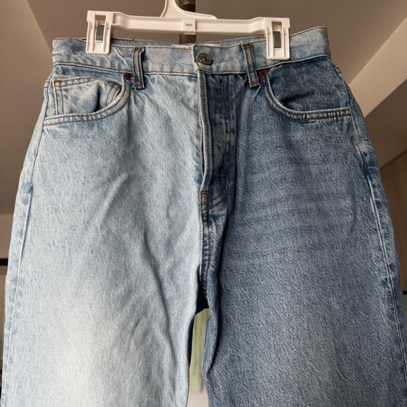 Reformation Cynthia Two Tone High Rise Straight Leg Jeans Size 28 - Picture 5 of 16